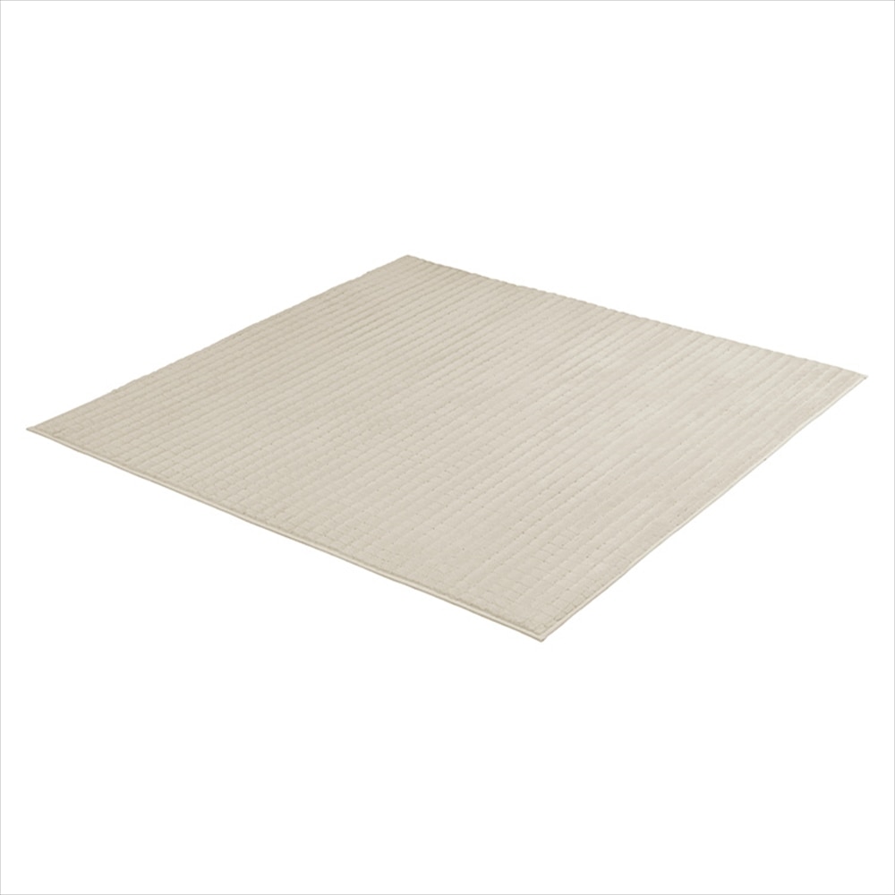 ラグ ラビットファー調 グリッド 185×185cm ORG-G1818 アイボリー