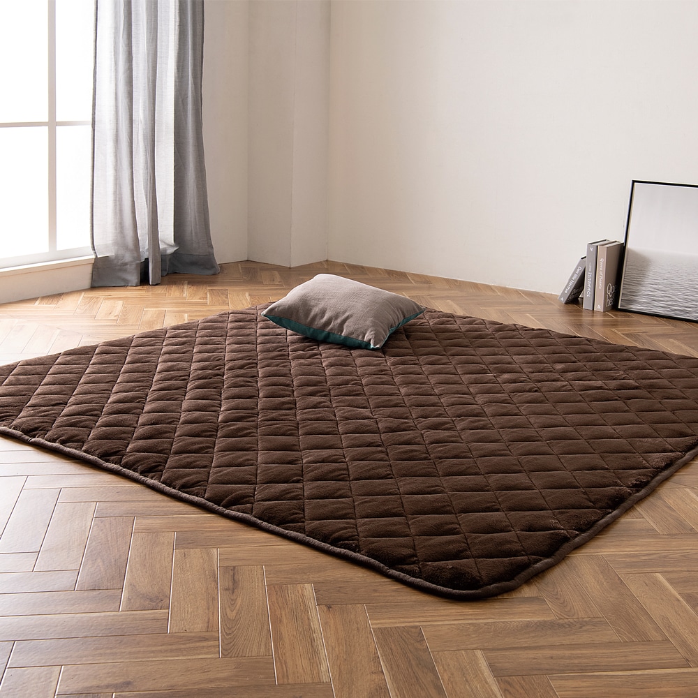 こたつ敷き布団 正方形 190×190 吸湿発熱 手洗い可 ブラウン