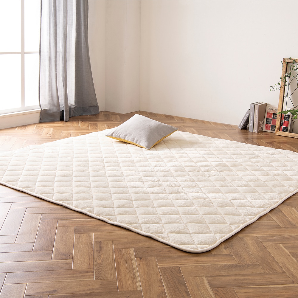 こたつ敷き布団 正方形 190×190 吸湿発熱 手洗い可 アイボリー