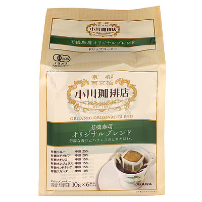 小川珈琲 有機珈琲オリジナルブレンドドリップコーヒー (10g×6)×3袋