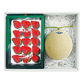 【お歳暮】【WNF】福岡県産あまおういちご(スーパー)・静岡県産マスクメロン詰合せ | 着日指定不可 / 12月1日より順次お届け