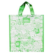 成城石井 リサイクルエコバッグイエローグリーン 1枚 | D+2/ ショッピングバッグ エコバッグ