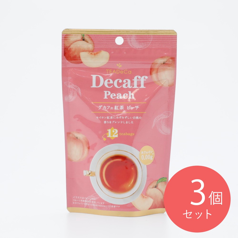 日本緑茶センター デカフェ紅茶ピーチ 12p×3個