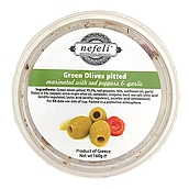 【送料込み】ギリシャ ネフェリ グリーンオリーブ パプリカ 160g×3個