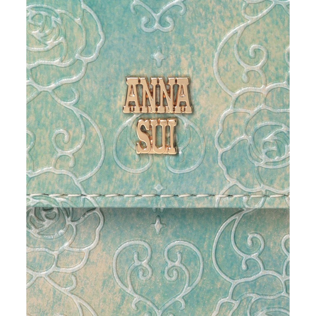 ANNA SUI ローズハート がま口二つ折り財布 ベージュ 財布