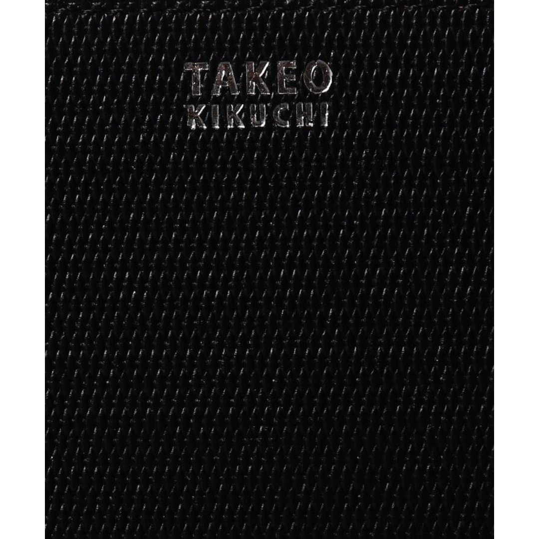TAKEO KIKUCHI ミニメッシュ レザー 2つ折り財布 ブラック 財布