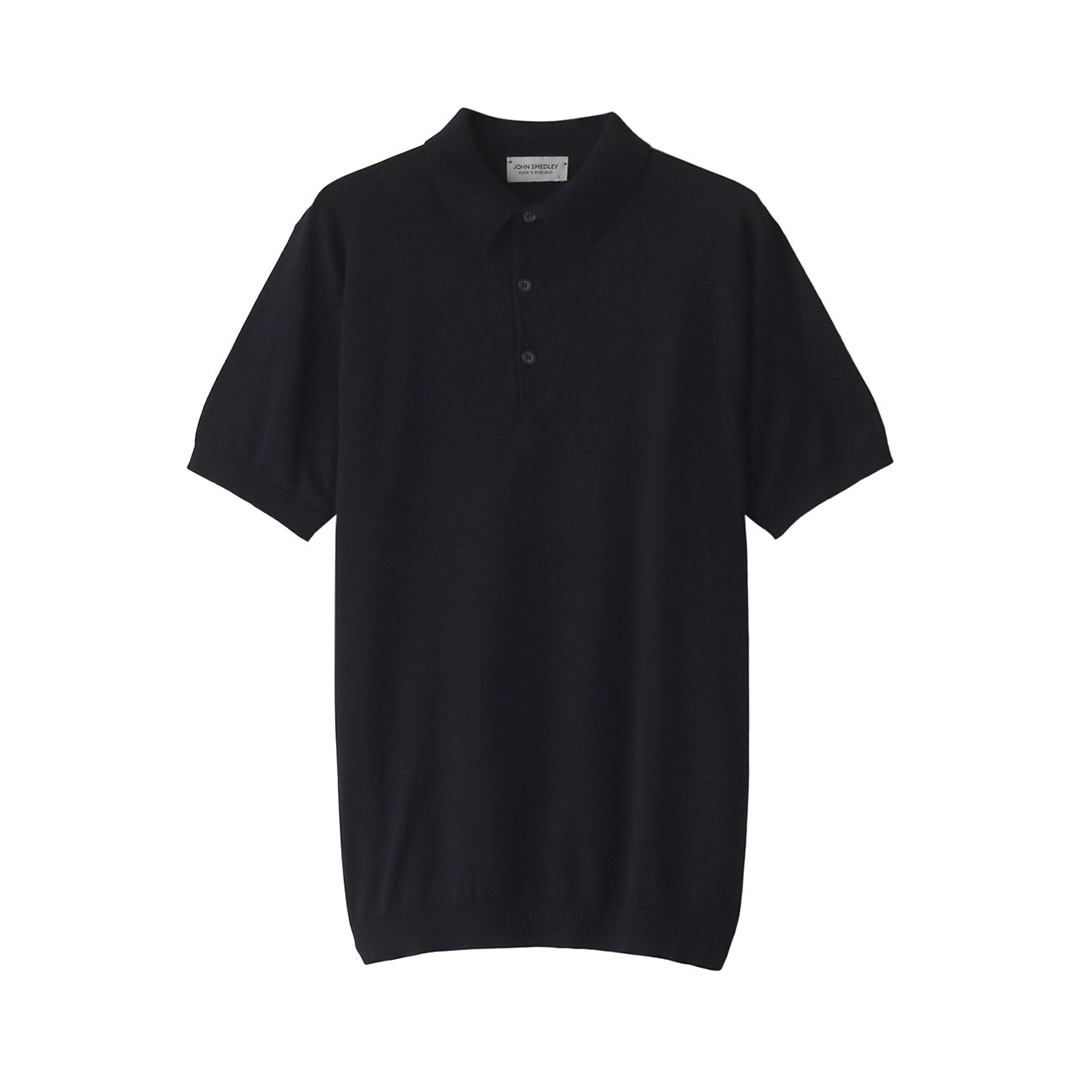 John Smedley 30G 半袖 ニットポロシャツ【MODERN FIT】【グラニット M-L】