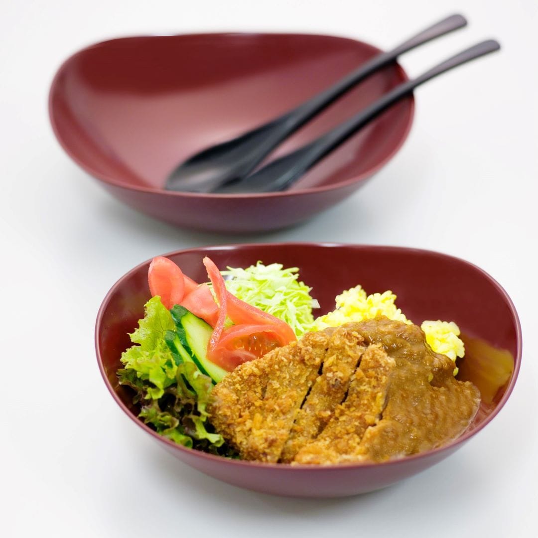 <北市漆器店>風華ペアカレー鉢・スプーン付