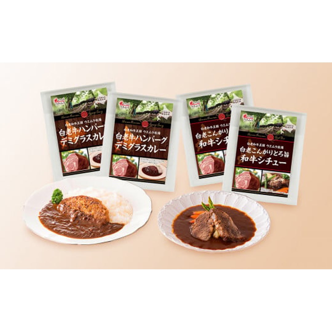 【冷凍】＜ウエムラ牧場＞　白老牛ハンバーグカレーシチュー