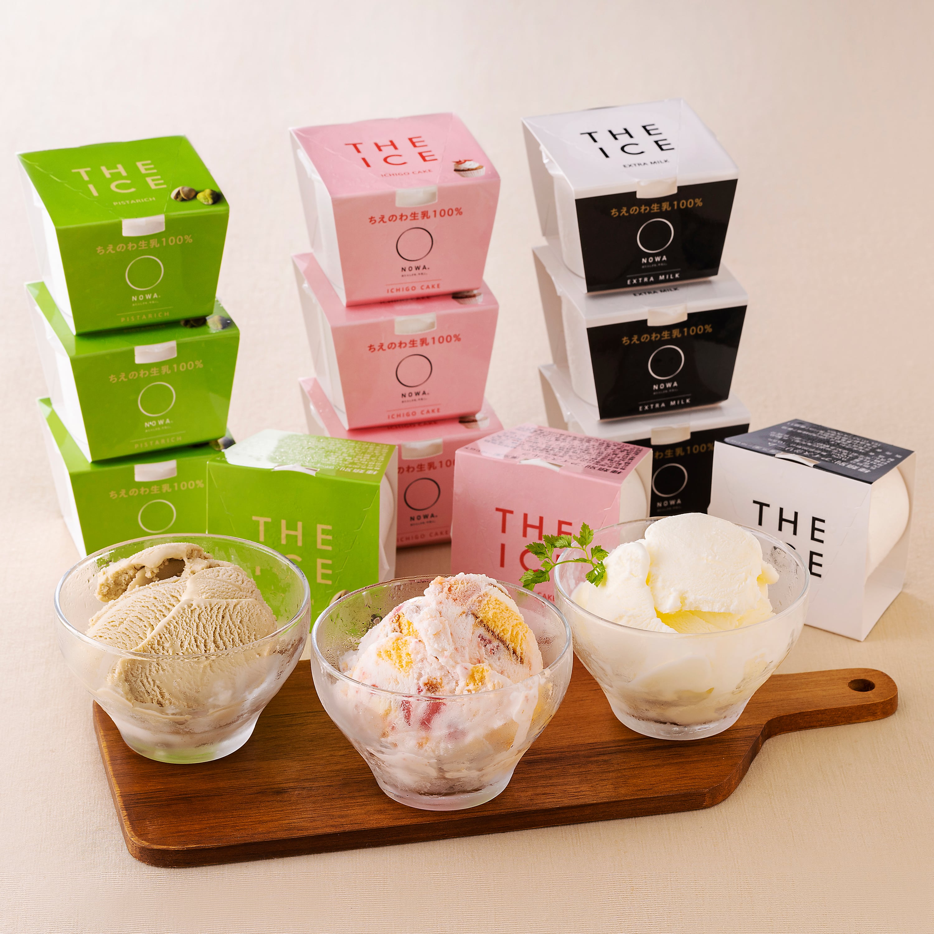 【冷凍】＜ちえのわ事業協同組合＞　「THE ICE」3種詰合せ12個セット（アイスクリーム）