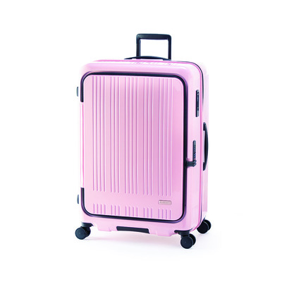 <マックスボックスフロント>フロントオープンBOXキャリー【パステルピンク】「手荷物預け無料最大サイズ100L」※拡張時+10L