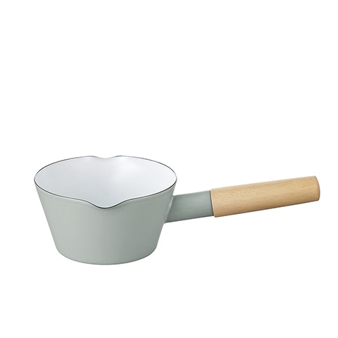 <BRUNO>ホーローミルクパン 14㎝ 【ブルーグリーン】