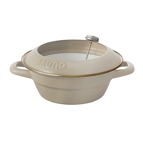 <BRUNO>ホーロー天ぷら鍋 20cm【グレージュ】