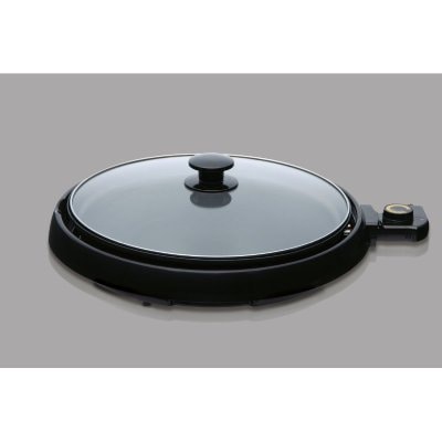 ＜アイリスオーヤマ＞丸型ホットプレート【ブラック】