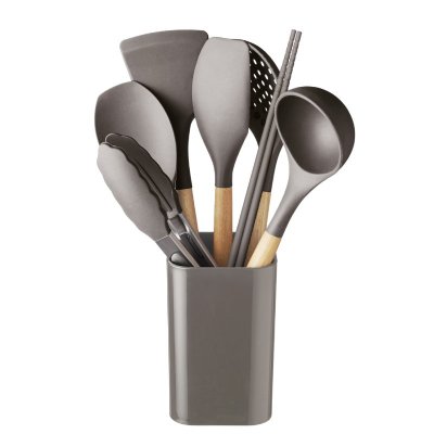 ＜アイリスオーヤマ＞キッチンツール７点＋スタンドセット【チャコールグレー】