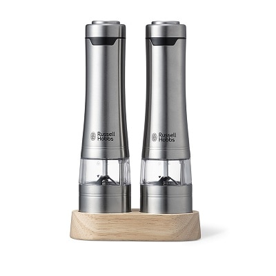 <ラッセルホブス> 電動ミル ソルト＆ペッパー  ウッドスタンドセット