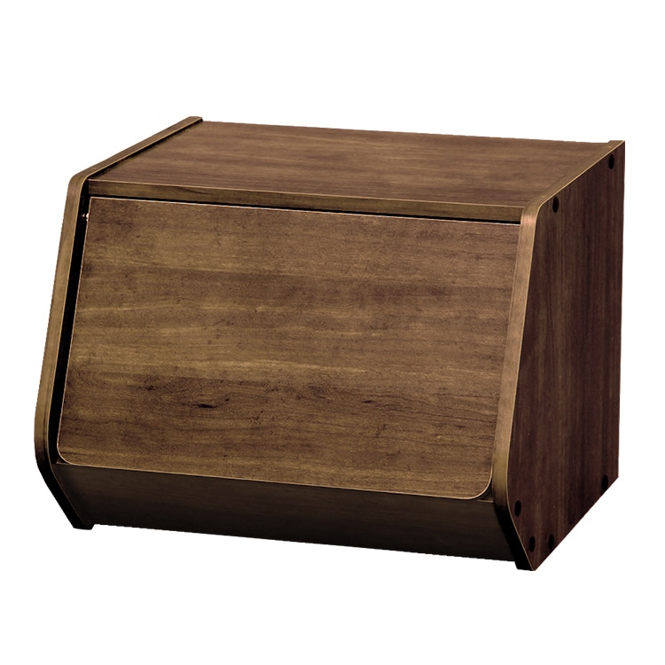 スタックボックス 扉付き ミッドブラウン