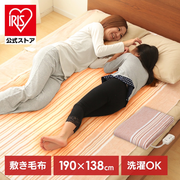 ＼セール★28日23時59分迄／電気毛布 190×130 敷きタイプ 省エネ室温センサー付 EHB-1913-T 洗える 温度無段階調節 ブラウン