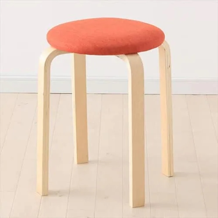 木製スツール ファブリック SL-02F オレンジ