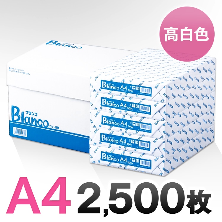 コピー用紙　A4サイズ　2500枚(500枚×5冊）【プラザセレクト】
