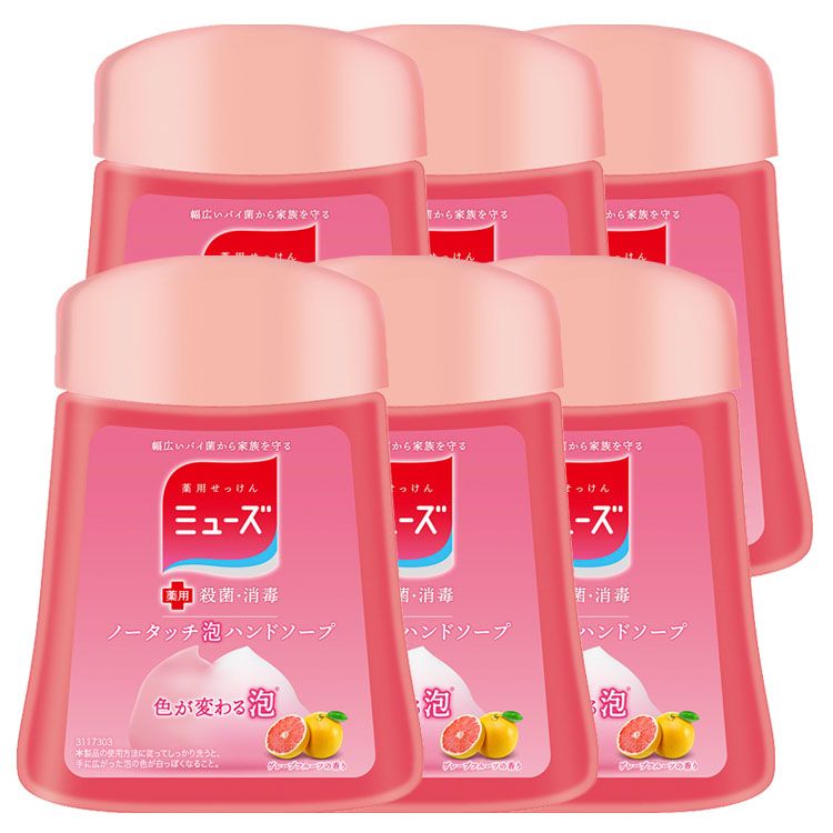 【完売】6個セット]ミューズ ノータッチ泡ハンドソープ 詰替 グレープフルーツ 250ml 【プラザマーケット】