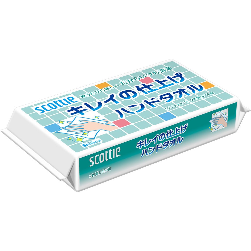 スコッティ キレイの仕上げ ハンドタオル 100組(200枚) 37881