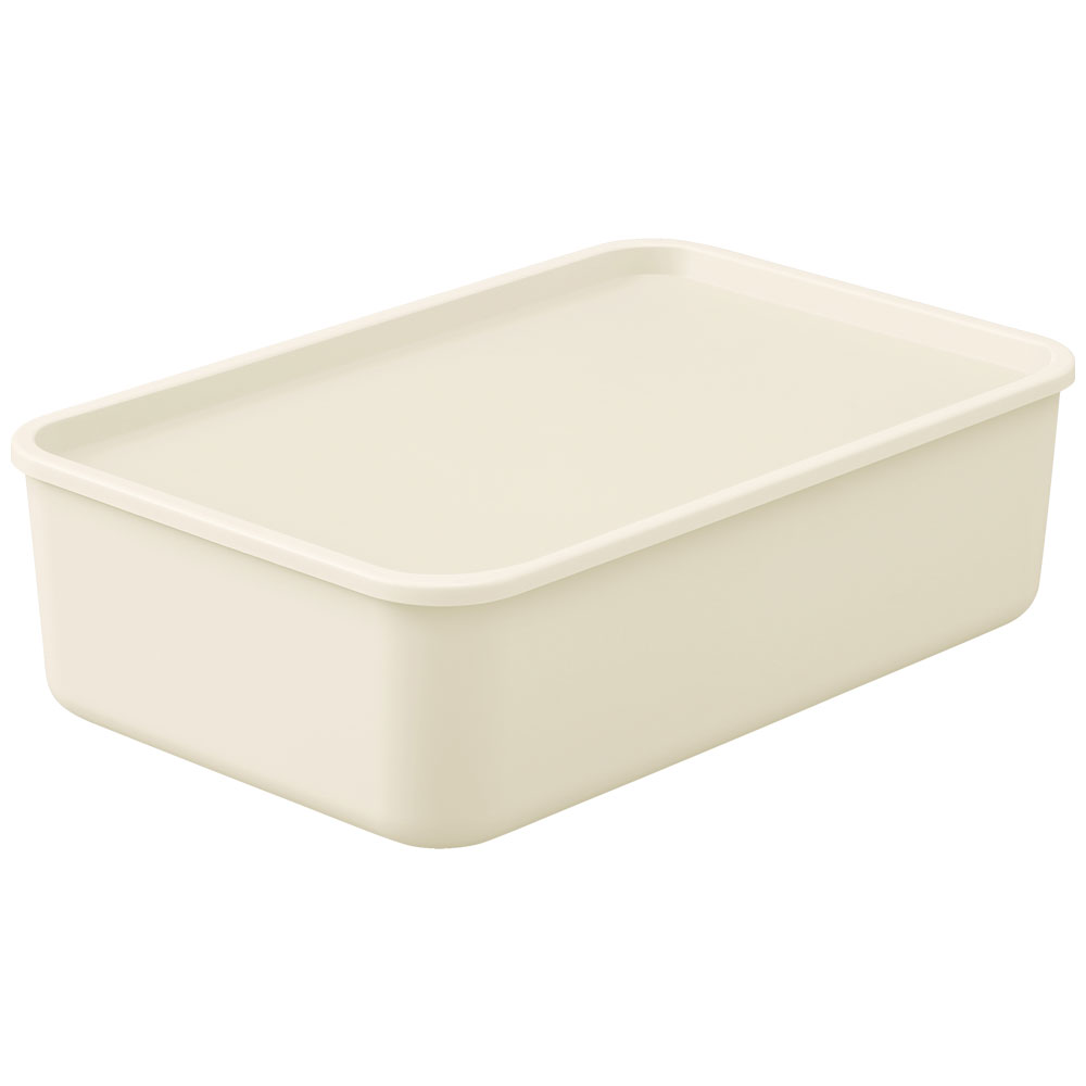 【4個セット】フタ付き積み重ねBOX FTB-45 ライトベージュ