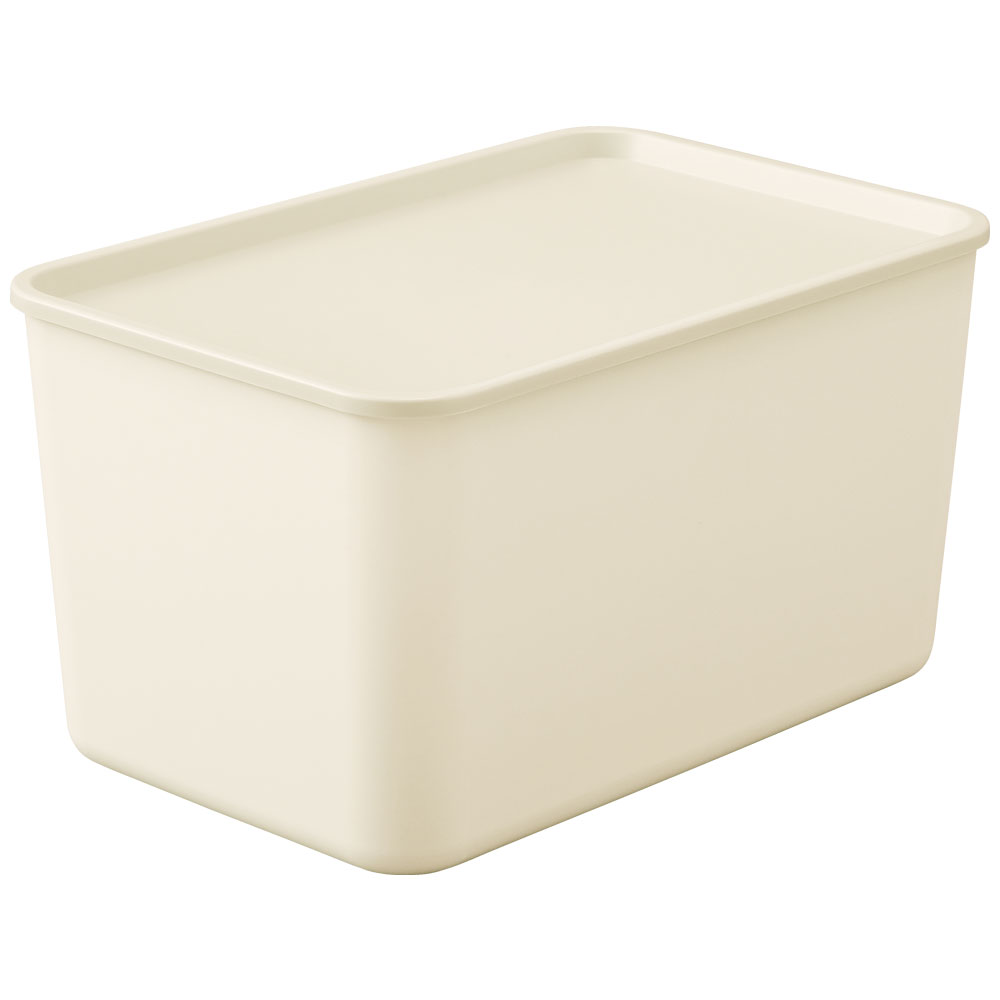 【4個セット】フタ付き積み重ねBOX FTB-45D ライトベージュ