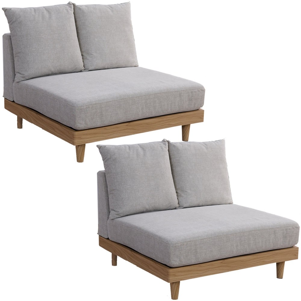 【2個セット】1Pソファ グレージュ