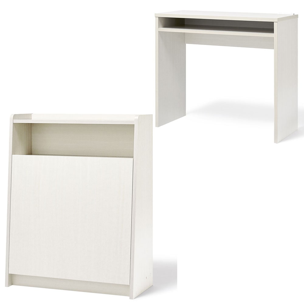 ＼スぺパ家具2点セット/ デスク パソコンデスク 机 ゴミ箱 キャスター付き 2分割 分別 おしゃれ 北欧 海外 白 収納 スリム 一人暮らし アイリスオーヤマ * & 新生活 [sinseiikatu]