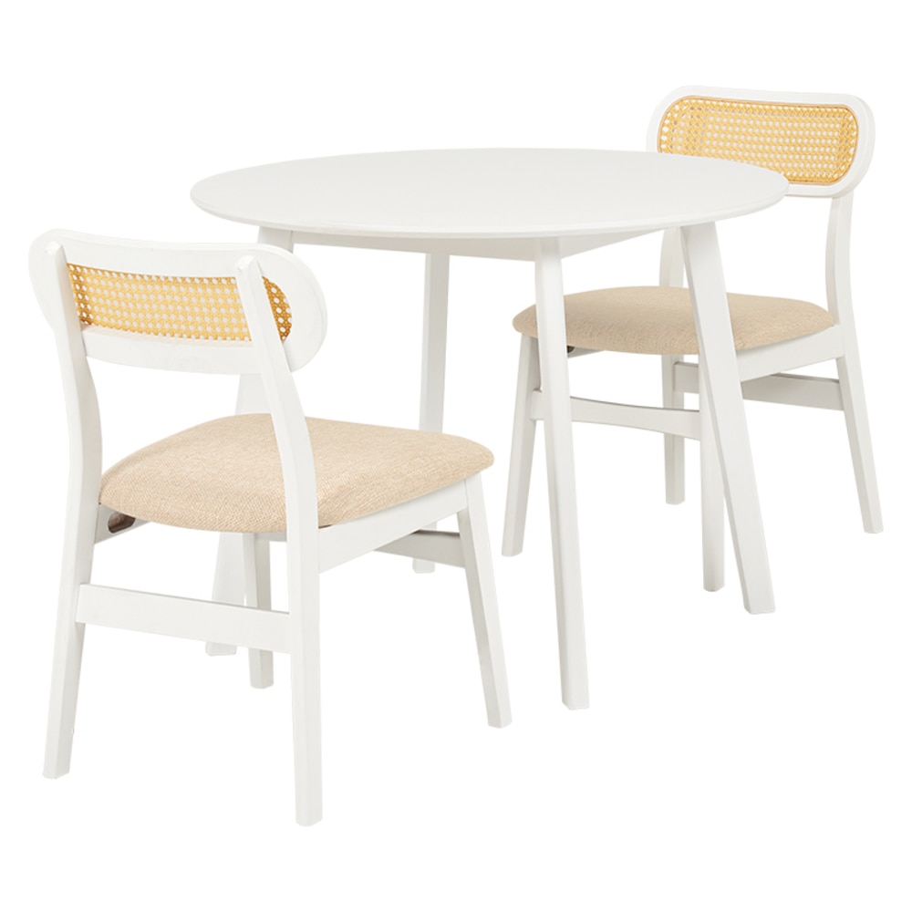 【2梱包】ダイニング3点セット SH-8640WH54WH3S ホワイト【時間指定不可】【同梱不可】