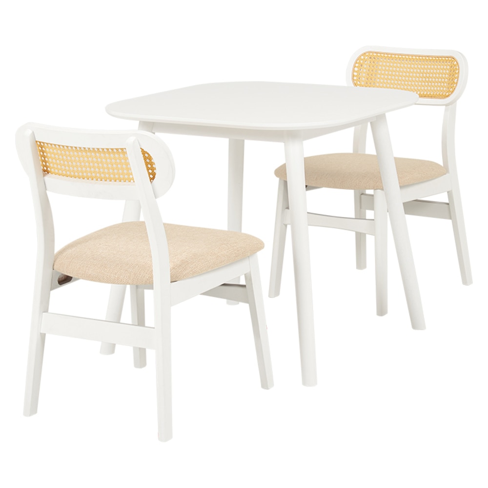 【2梱包】ダイニング3点セット BT-8627WH54WH3S ホワイト【時間指定不可】【同梱不可】