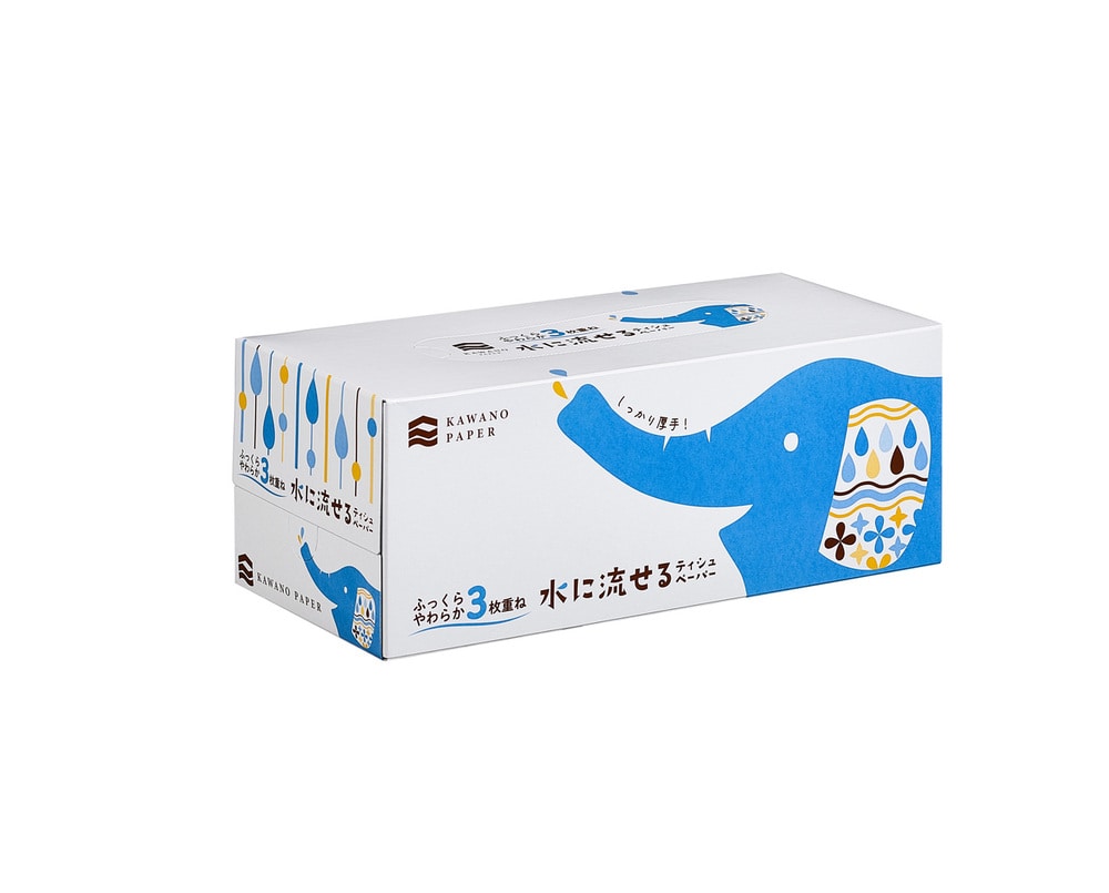 水に流せるティシュ3枚重ね120組 632621