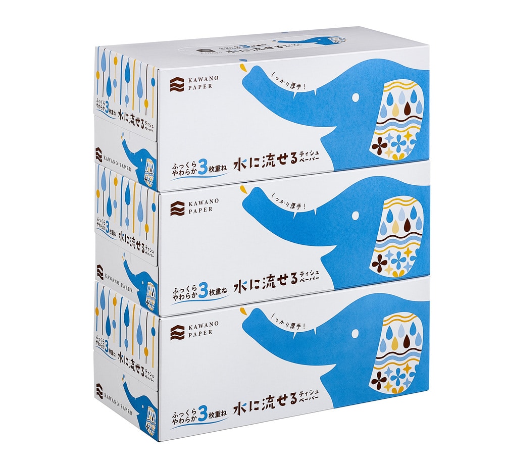 水に流せるティシュ3枚重ね 120組×3P 632622
