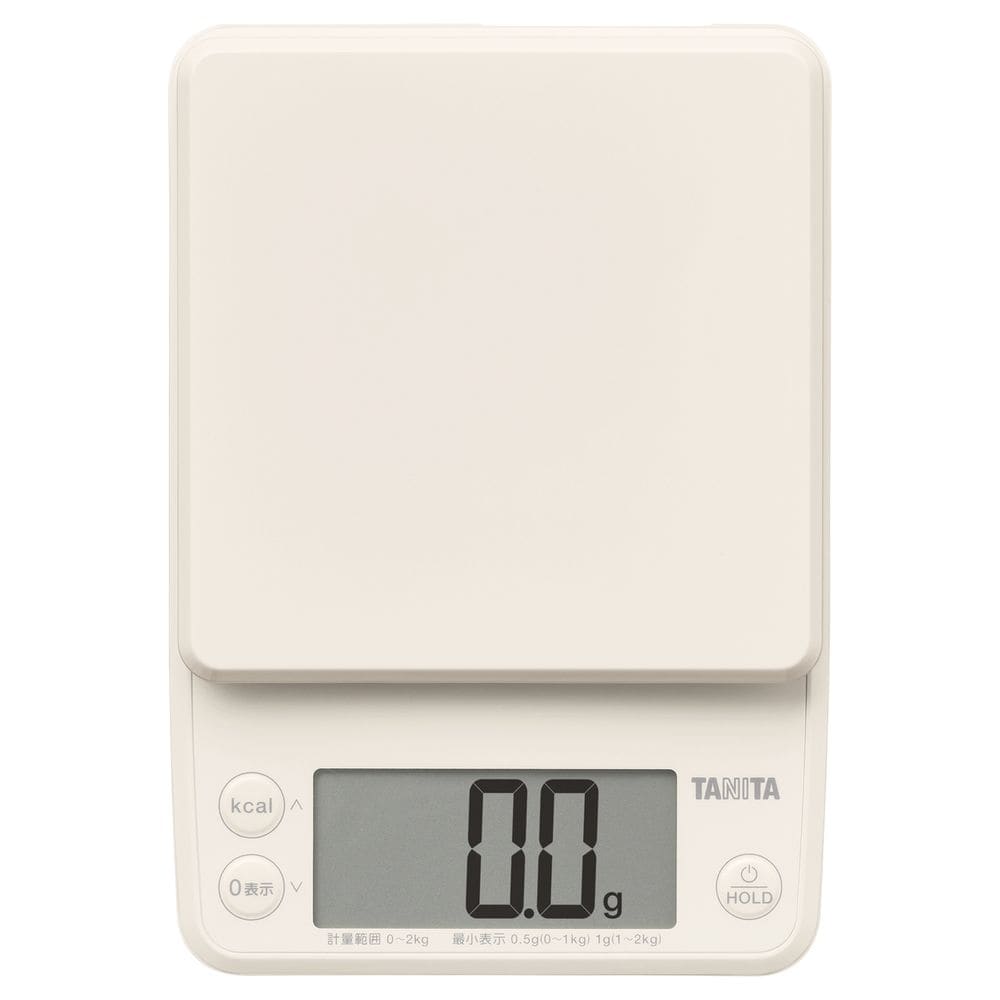 キッチンスケール デジタルスケール はかり デジタルクッキングスケール アイボリー KJ-221-IV タニタ TANITA 2000g 1g単位 0.5g単位 大型表示 ヘルシー ダイエット お菓子作り 食生活