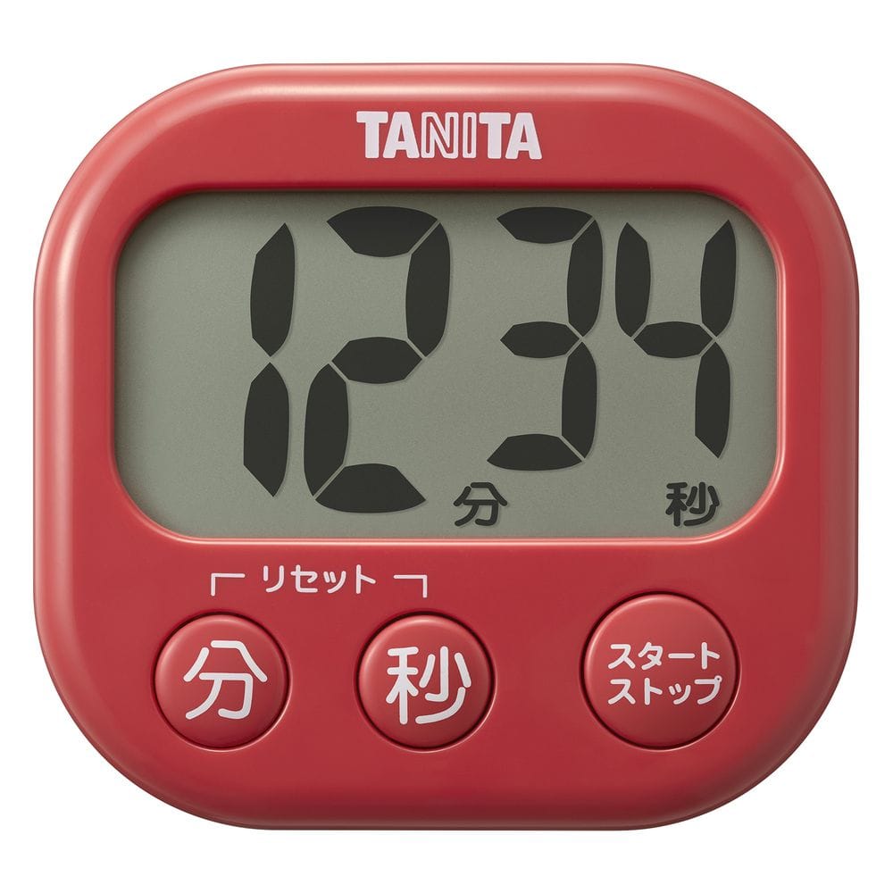 タイマー キッチンタイマー 大文字 抗菌でか見えタイマー TD-429-BL 送料無料 タニタ TANITA キッチンタイマー 大文字 見やすい 便利 チェリーレッド【メール便】