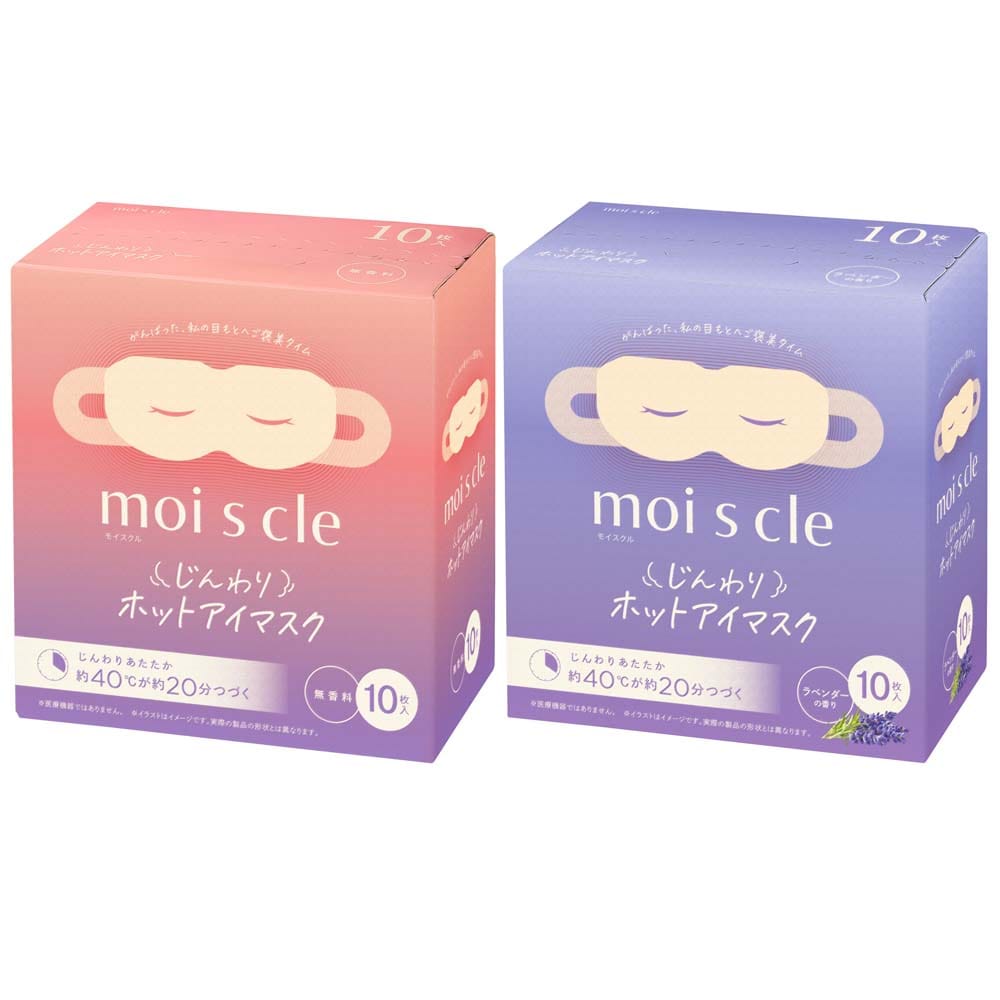ホットアイマスク 10枚入 アイマスク ホット 使い捨て 目 温め 耳掛けタイプ 不織布 血流 血行 クマ リラックス アイケア プレゼント ギフト 睡眠前 旅行 休憩 モイスクル MSM-M MSM-L 無香料