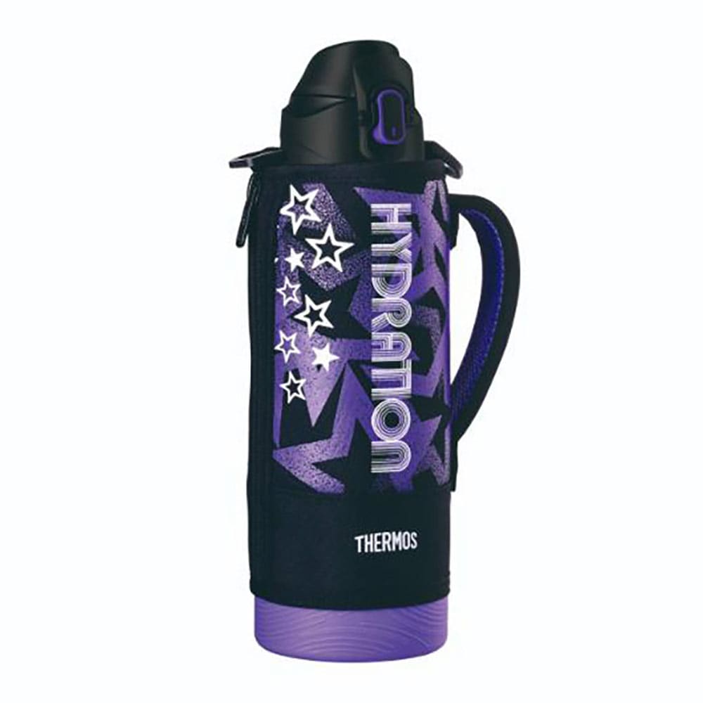 家庭用品 水筒 保冷 真空断熱スポーツボトル 1L FJS-1000F BKOR サーモス THERMOS 大容量 水筒 水分補給 スポーツ カバー付 ストラップ付 部活 熱中症対策 THERMOS ブラックオレンジ ブラックパープル ブルーピンク ネイビーミント