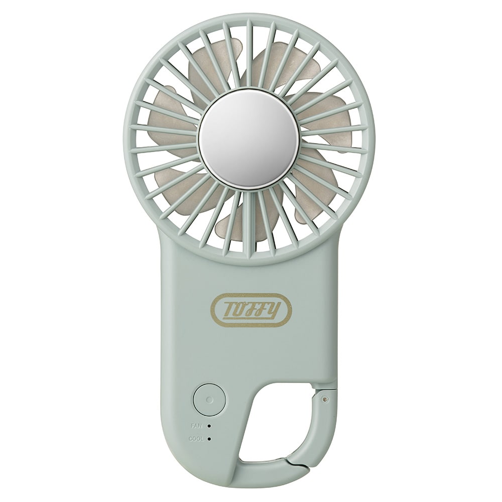 ハンディファン 小型扇風機 充電式 薄型ひんやりフックファン HFN2 ハンディファン 小型扇風機 充電式 ハンディ―ファン 扇風機 持ち運び カラフル 薄型 カラビナ 冷却プレート 充電長持ち 大風量 ペルチェ デザイン家電 Toffy ラドンナ