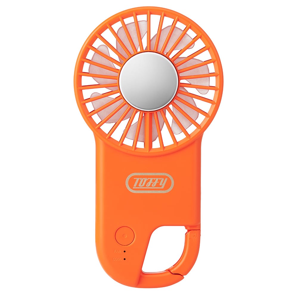 ハンディファン 小型扇風機 充電式 薄型ひんやりフックファン HFN2 ハンディファン 小型扇風機 充電式 ハンディ―ファン 扇風機 持ち運び カラフル 薄型 カラビナ 冷却プレート 充電長持ち 大風量 ペルチェ デザイン家電 Toffy ラドンナ