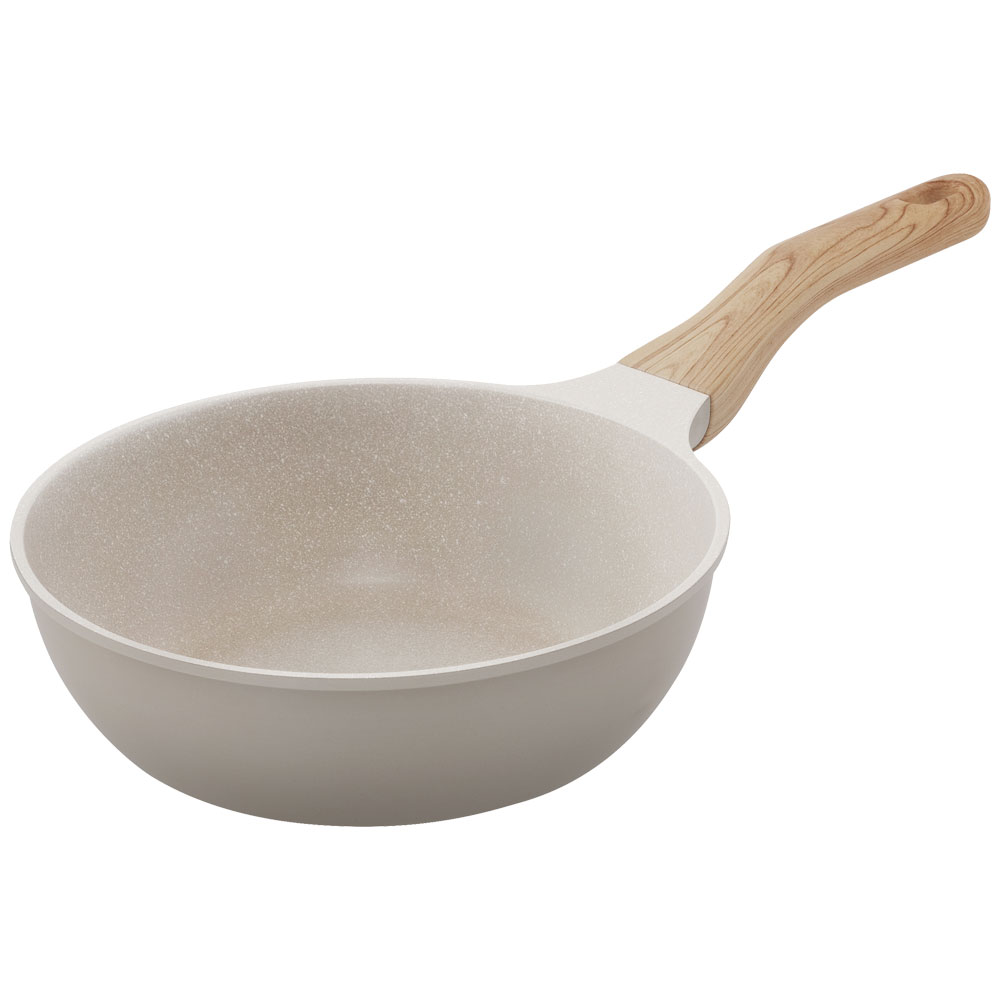 フライパン 22cm IH ガス火対応 鍋 炒め鍋 深型 卵焼き器 エッグパン 四角い ih 軽い 軽量 PFOA PFOS フリー おしゃれ かわいい 白 くっつきにくい フッ素コーティング グレイッシュモカ アイリスオーヤマ ナチュかる NTL *