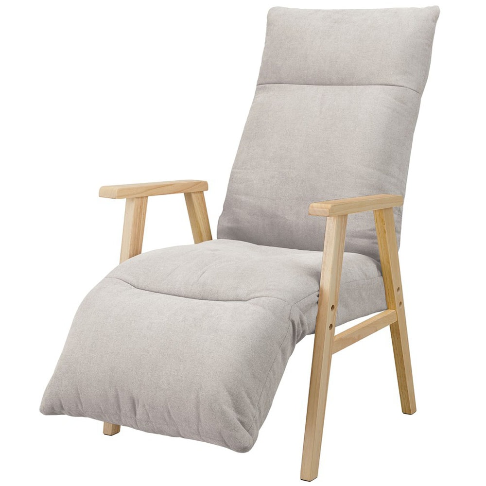 リクライニングチェア 一人掛け 高座椅子 リクライニング 座椅子 一人用 ソファー 高齢者 肘掛付 背もたれ ヘッドレスト フットレスト 椅子 プレゼント リクライニングウッドアームチェア アイリスオーヤマ FACR FACN *