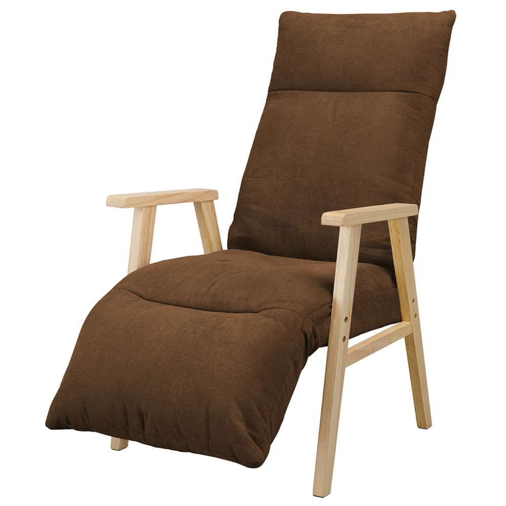 リクライニングチェア 一人掛け 高座椅子 リクライニング 座椅子 一人用 ソファー 高齢者 肘掛付 背もたれ ヘッドレスト フットレスト 椅子 プレゼント リクライニングウッドアームチェア アイリスオーヤマ FACR FACN *