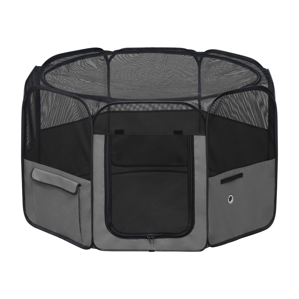 犬 ゲージ おしゃれ 屋根付き 折りたたみ ペットサークル 小型犬 中型犬 猫 ケージ サークル 多頭飼い ソフトサークル メッシュ屋根 リード付き アイリスオーヤマ ファブリックサークル Sサイズ Mサイズ Lサイズ POTS *