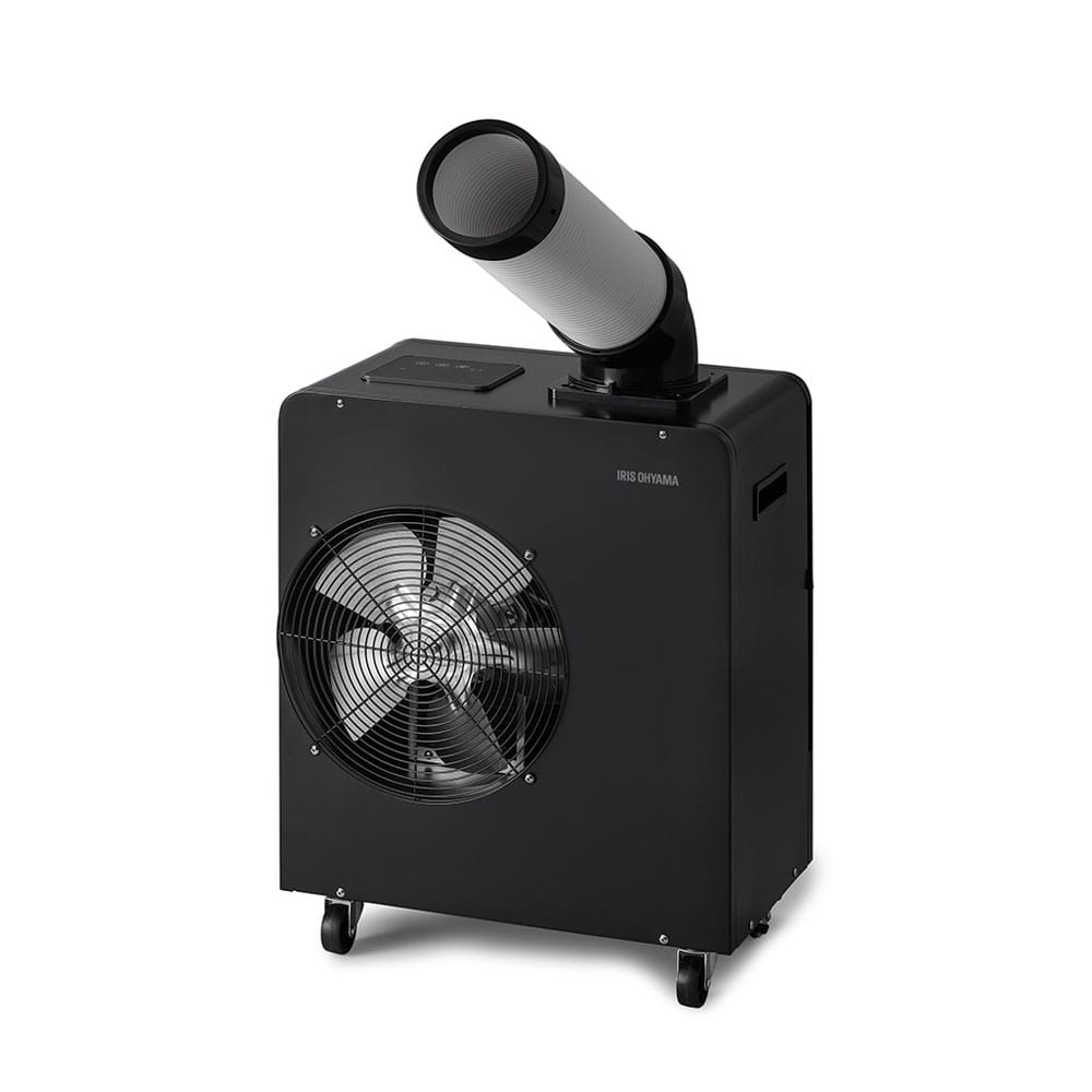スポットクーラー 業務用 100V 排気ダクトなし 工事不要 クーラー 冷風機 移動式エアコン 冷風吹き出し口 360°回転 調整可 ドレンタンク付き ガレージ 工場 倉庫 体育館 アイリスオーヤマ スポットエアコン ISAC-1801U-B * 安心延長保証対象