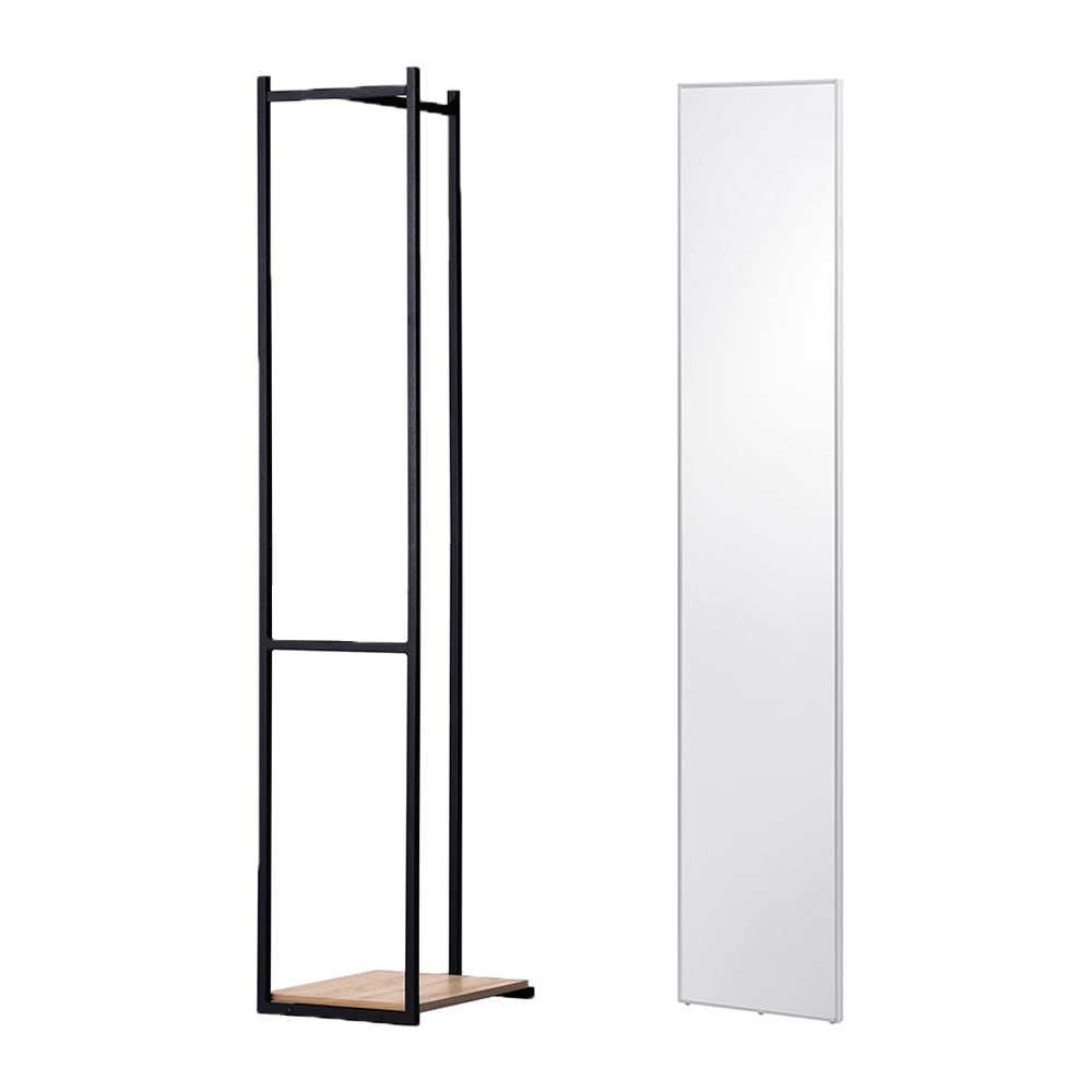 ハンガーラック スリム 省スペース 鏡付 棚付 幅28 奥行約38 高さ約143 組立簡単 パイプハンガー 収納 ミラー 姿見 洋服掛け コート掛け 玄関 コートハンガー バッグ 小物置き アイリスオーヤマ HIROBIRO HSPI-280 KWM-28 *