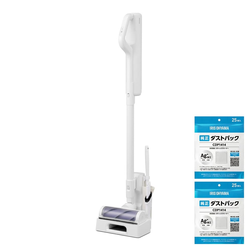 掃除機 コードレス 紙パック式 軽量 充電式 アイリスオーヤマ 紙パック ゴミ捨て簡単 細かいゴミ 逃さず吸引 充電スタンド 選べる 紙パック5年分付 マルチツール付 スティッククリーナー 紙パック式掃除機 SBD78DCBLP-W * 安心延長保証対象
