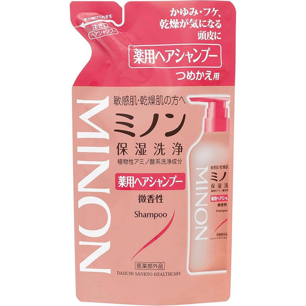 ミノン 薬用ヘアシャンプー詰替え380ml <br>ミノン 敏感肌 うるおい 乾燥 つめかえ 詰め替え 第一三共ヘルスケア 【B】
