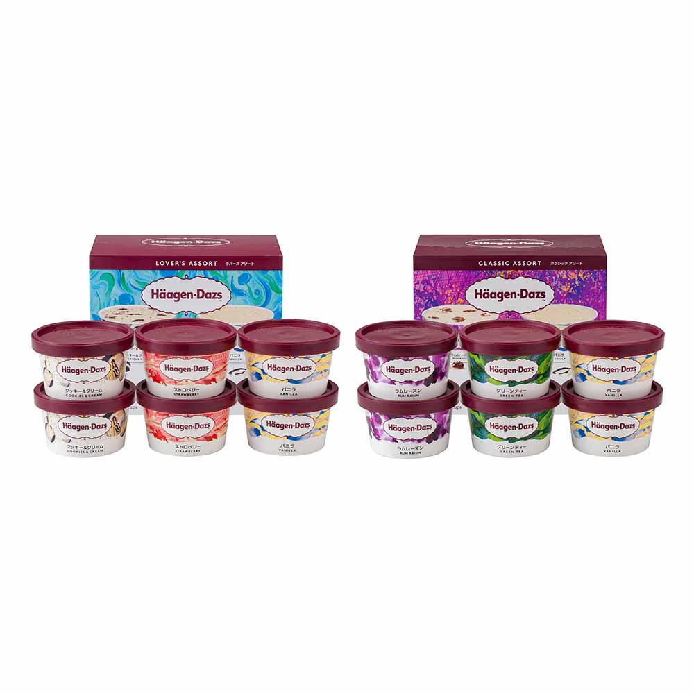 Haagen-Dazs アソートバラエティ（ラバーズアソート×1＆クラシックアソート×1） AH-LCA<br>アイス ハーゲンダッツ アソート バニラ クッキー＆クリーム ストロベリー ラムレーズン グリーンティ ハーゲンダッツ 【TD】 【代引不可】