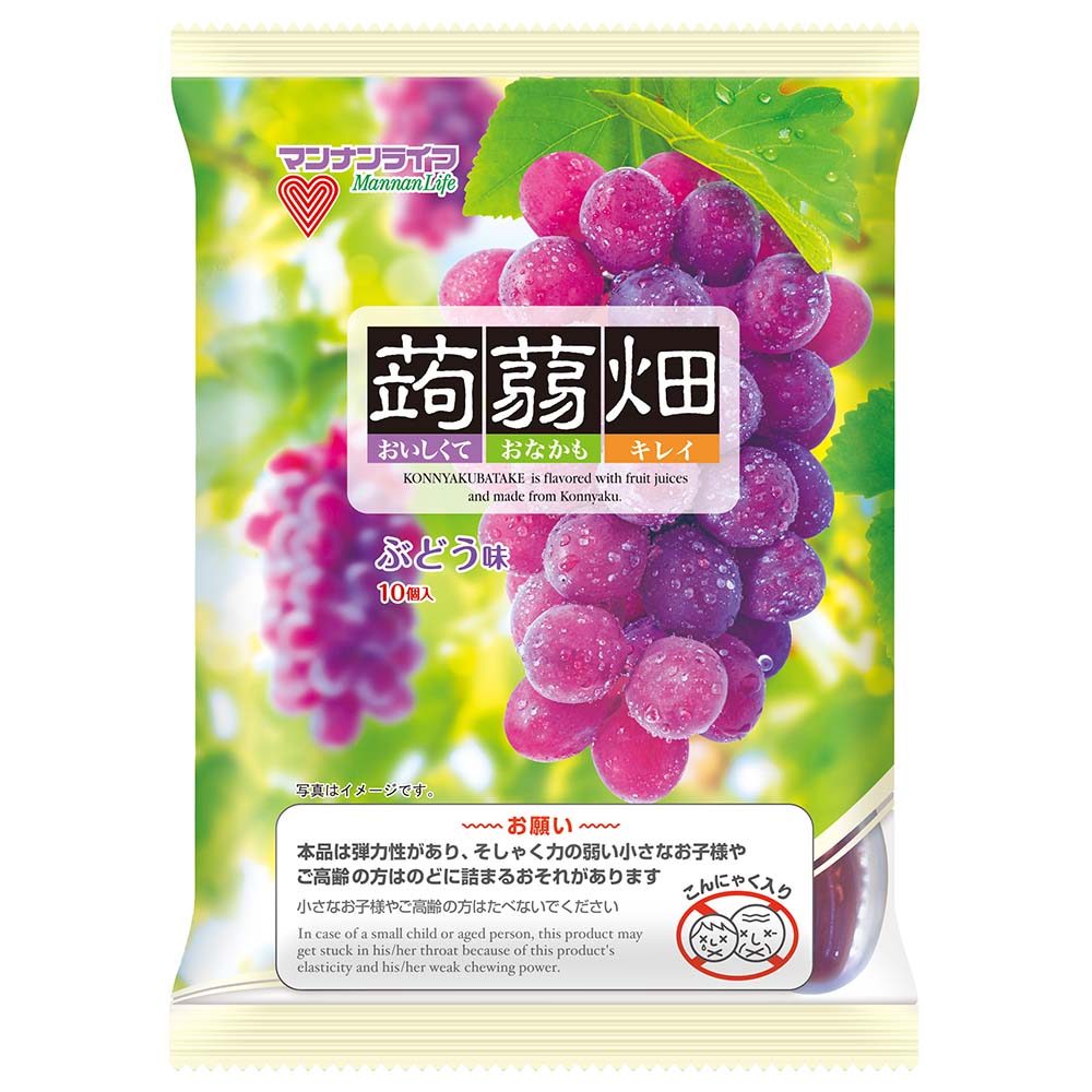 蒟蒻畑 25g×10個入 <br>こんにゃく畑 ゼリー こんにゃく 食物繊維 ヘルシー おやつ 果物 マンナンライフ 食感 もちむち ハートの容器 マンナンライフ ぶどう味 りんご味 白桃味 みかん味